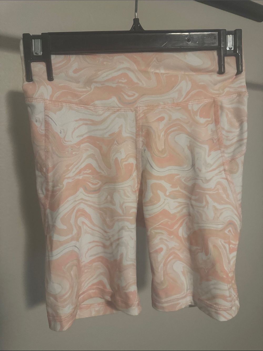 ivory ella Peach and Cream Marble Bike Shorts